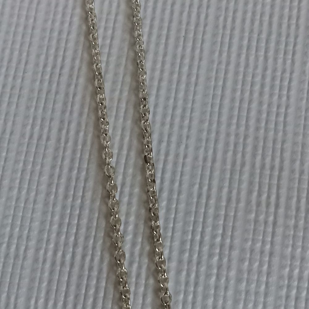 Lightweight Silver Tone Chain Small Square Rhinestone Encrusted Pendant Necklace - Picture 8 of 10